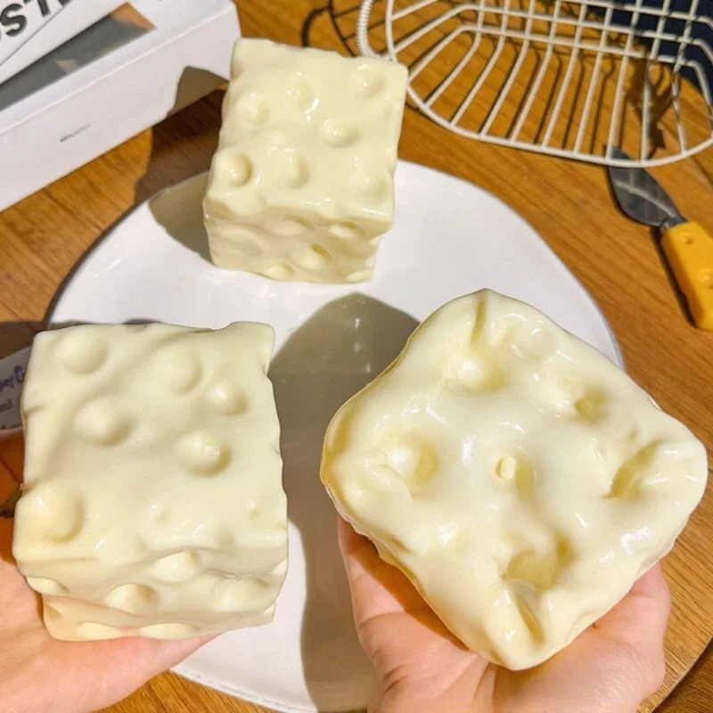 Fidget Cube Original - Taba Squishy Cheese Cube, Balle Anti-Stress